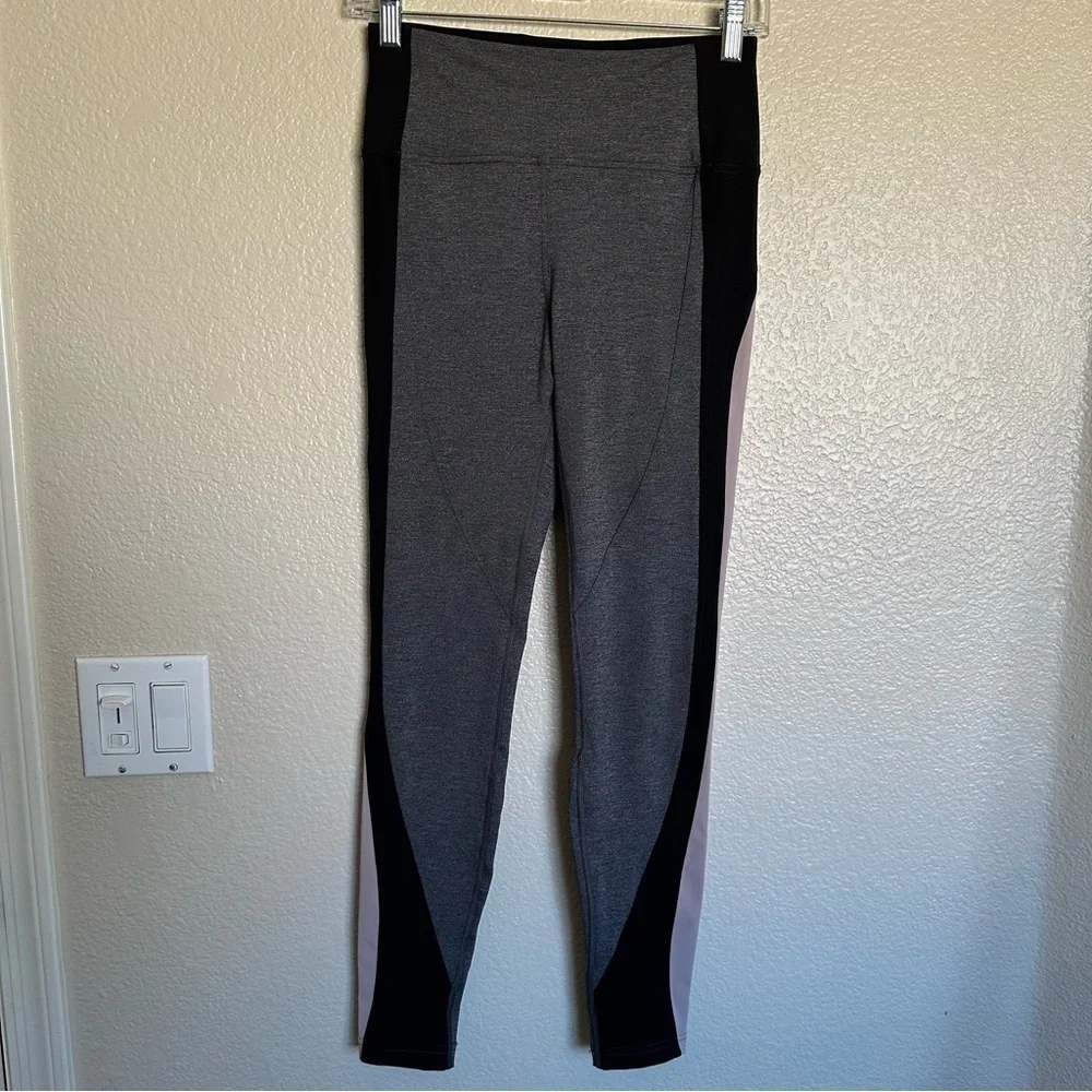 Lululemon Get Going Train Tight 28” Heathered Black Smoky Blush Leggings Size 6